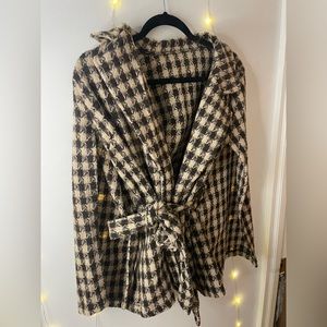 Checkered Cape Jacket